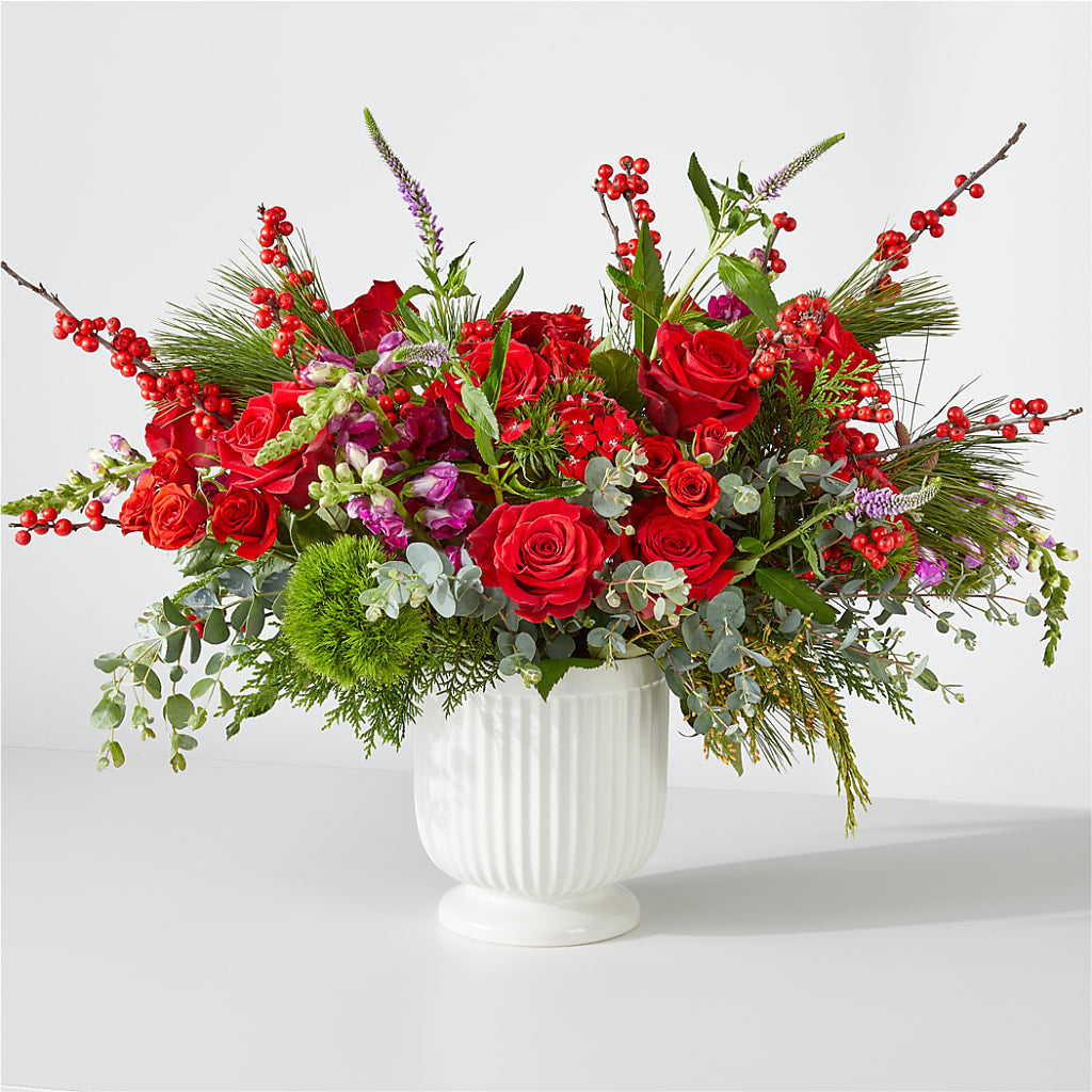 Big Red Bow Bouquet – CARLOS BLOOMS & EVENTS, Garnerville NY