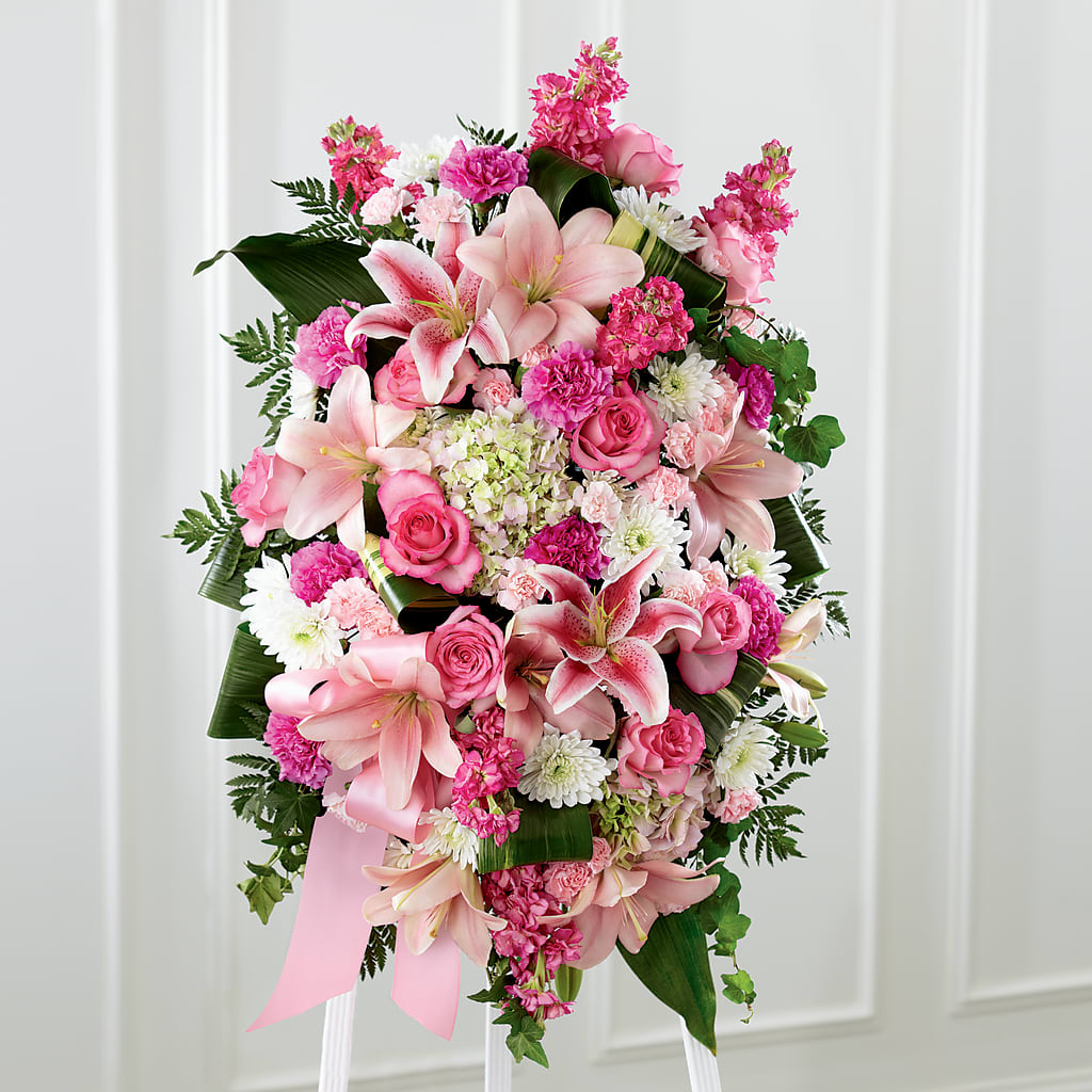 Comforting Standing Spray – CARLOS BLOOMS & EVENTS, Garnerville NY