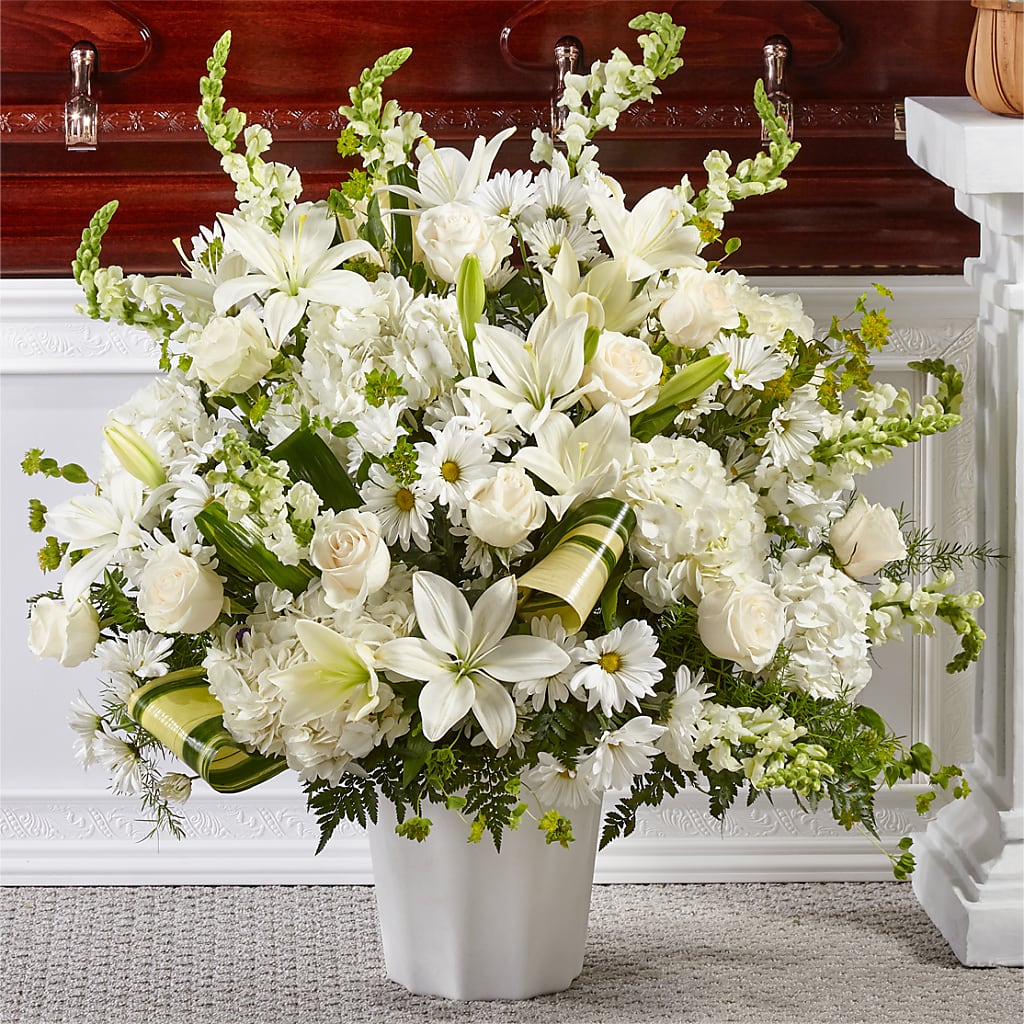 Thoughts of Tranquility Floor Basket – CARLOS BLOOMS & EVENTS, Garnerville NY