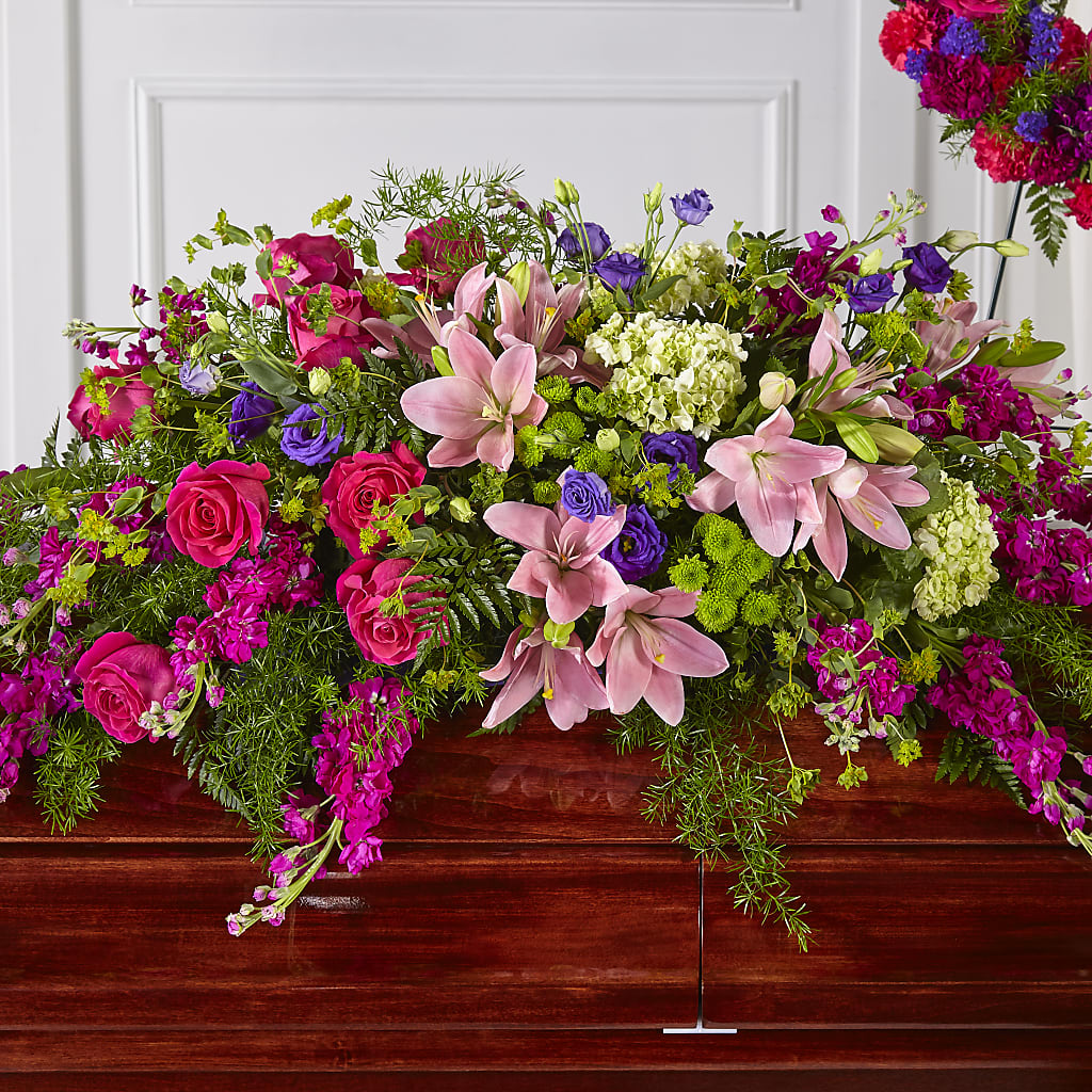 Radiant Tribute Casket Spray – CARLOS BLOOMS & EVENTS, Garnerville NY