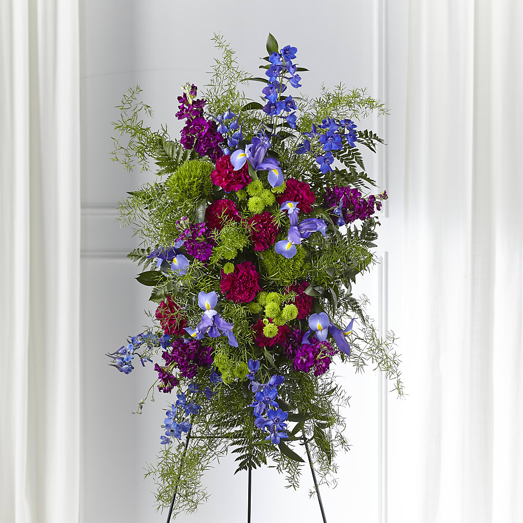 Heavenly Skies Standing Spray – CARLOS BLOOMS & EVENTS, Garnerville NY