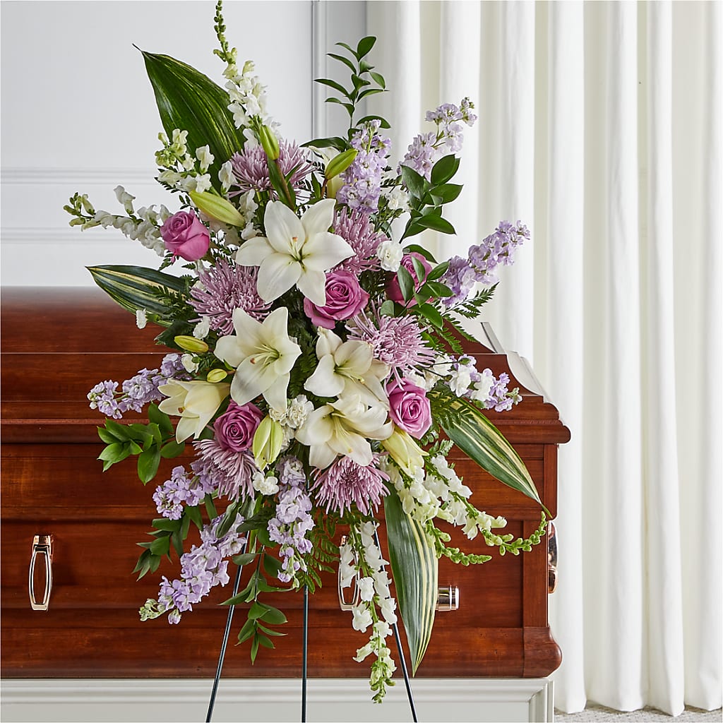 Grateful Hearts Standing Spray – CARLOS BLOOMS & EVENTS, Garnerville NY
