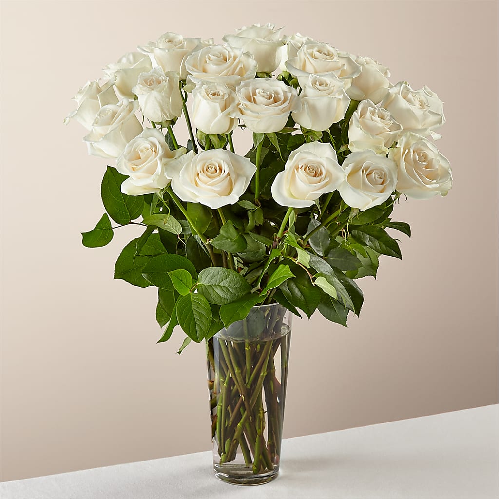 Long Stem White Rose Bouquet – CARLOS BLOOMS & EVENTS, Garnerville NY