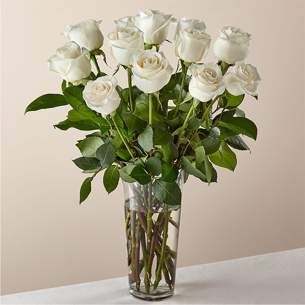 Long Stem White Rose Bouquet – CARLOS BLOOMS & EVENTS, Garnerville NY