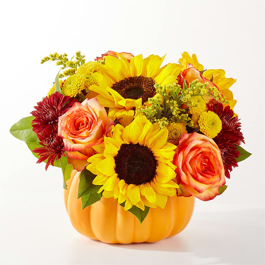 Golden Gourd Pumpkin Bouquet – CARLOS BLOOMS & EVENTS, Garnerville NY