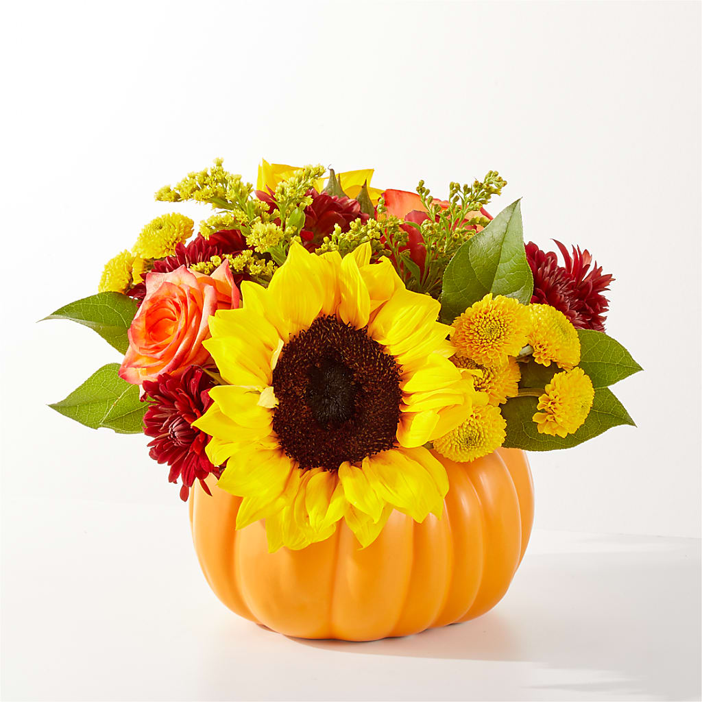 Golden Gourd Pumpkin Bouquet – CARLOS BLOOMS & EVENTS, Garnerville NY