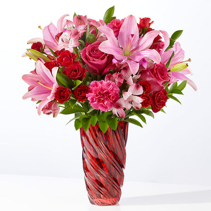 In Love Bouquet with Luxe Swirl Vase – CARLOS BLOOMS & EVENTS, Garnerville NY