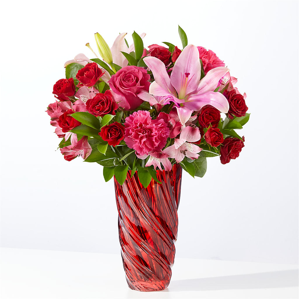 In Love Bouquet with Luxe Swirl Vase – CARLOS BLOOMS & EVENTS, Garnerville NY