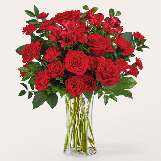 Brilliant Ruby Bouquet – CARLOS BLOOMS & EVENTS, Garnerville NY