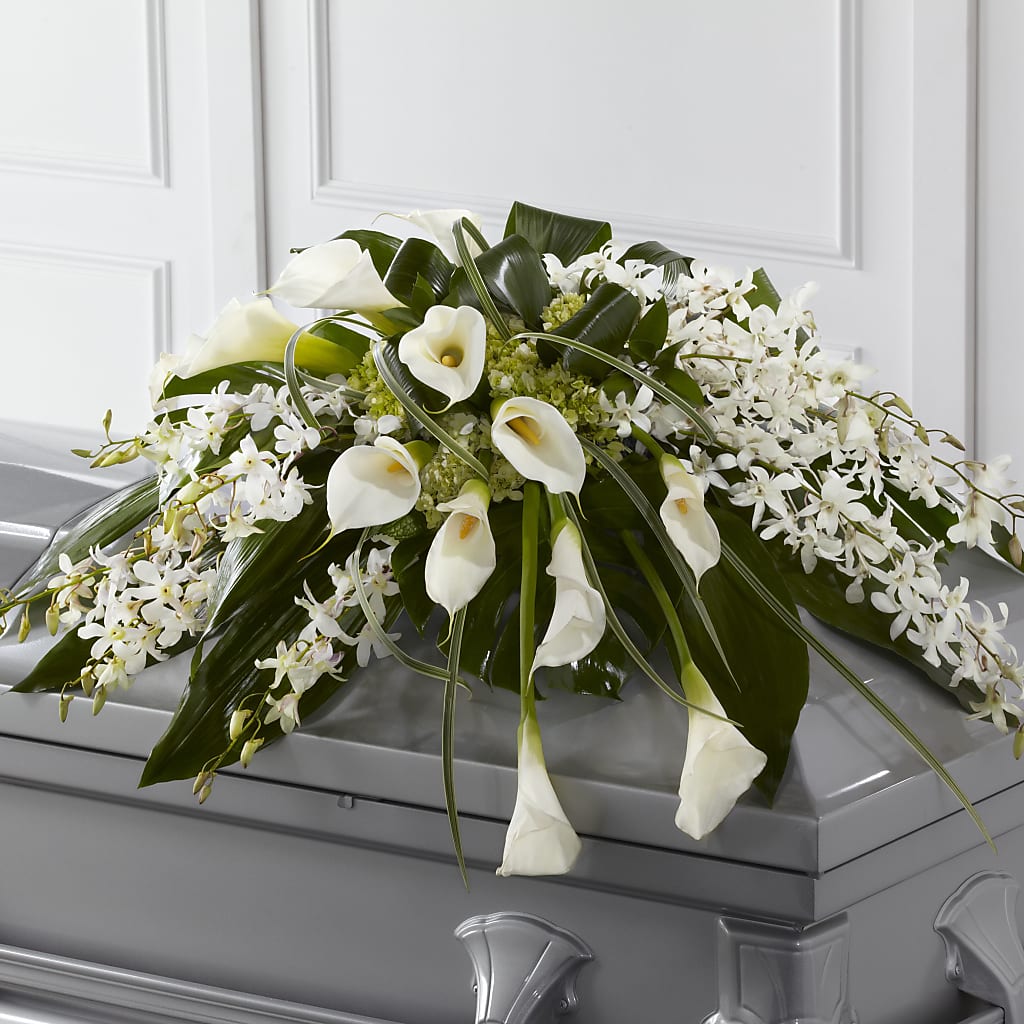 Angel Wings Casket Spray – CARLOS BLOOMS & EVENTS, Garnerville NY