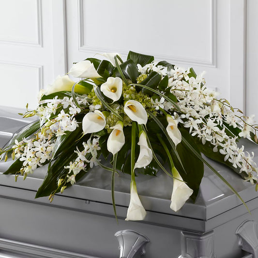Angel Wings Casket Spray – CARLOS BLOOMS & EVENTS, Garnerville NY