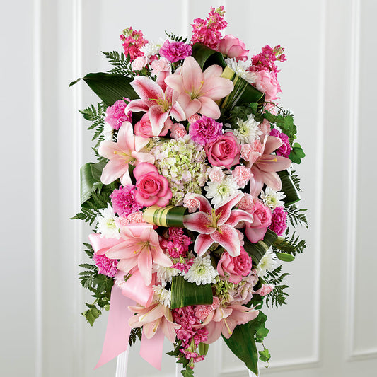 Comforting Standing Spray – CARLOS BLOOMS & EVENTS, Garnerville NY