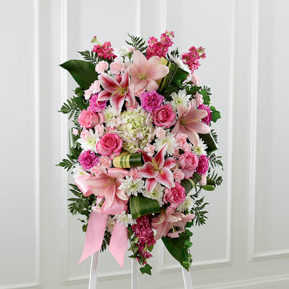 Comforting Standing Spray – CARLOS BLOOMS & EVENTS, Garnerville NY
