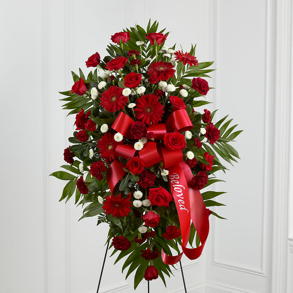 Treasured Memories Standing Spray – CARLOS BLOOMS & EVENTS, Garnerville NY