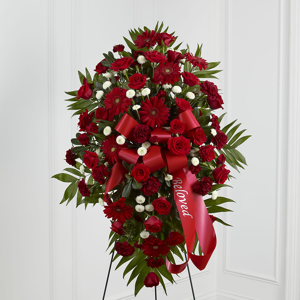 Treasured Memories Standing Spray – CARLOS BLOOMS & EVENTS, Garnerville NY