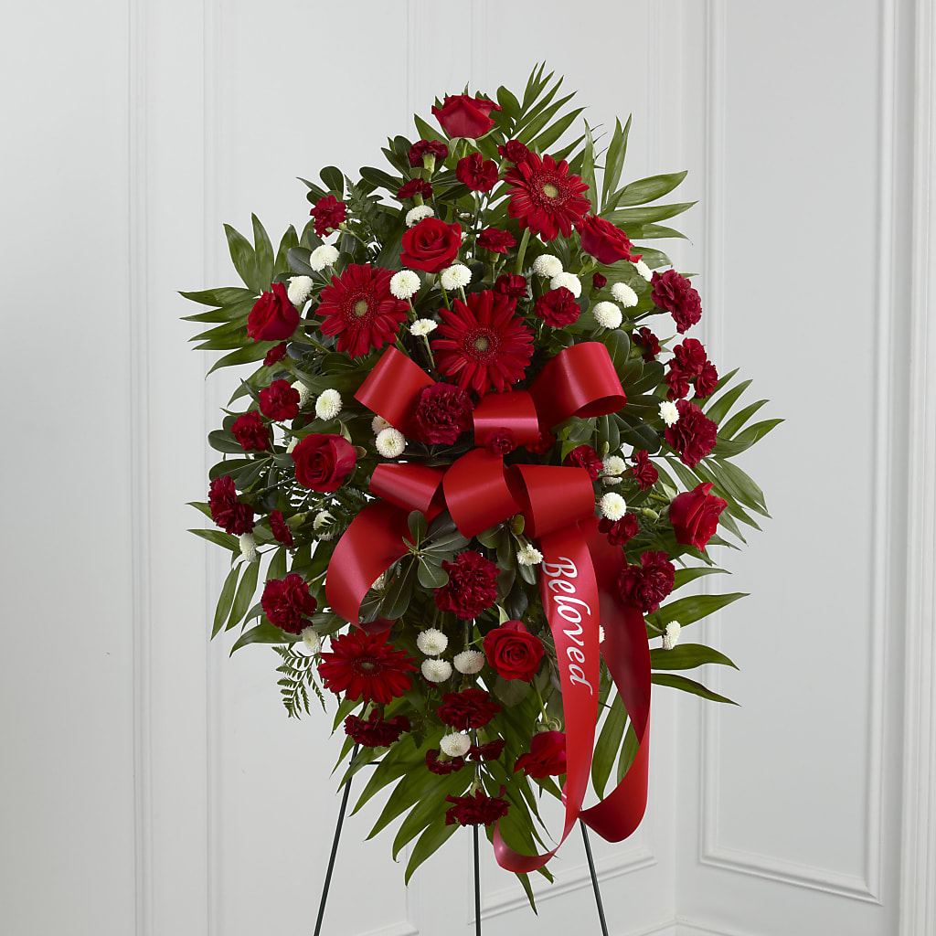 Treasured Memories Standing Spray – CARLOS BLOOMS & EVENTS, Garnerville NY