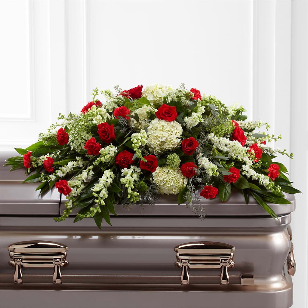 Sincerity Casket Spray – CARLOS BLOOMS & EVENTS, Garnerville NY