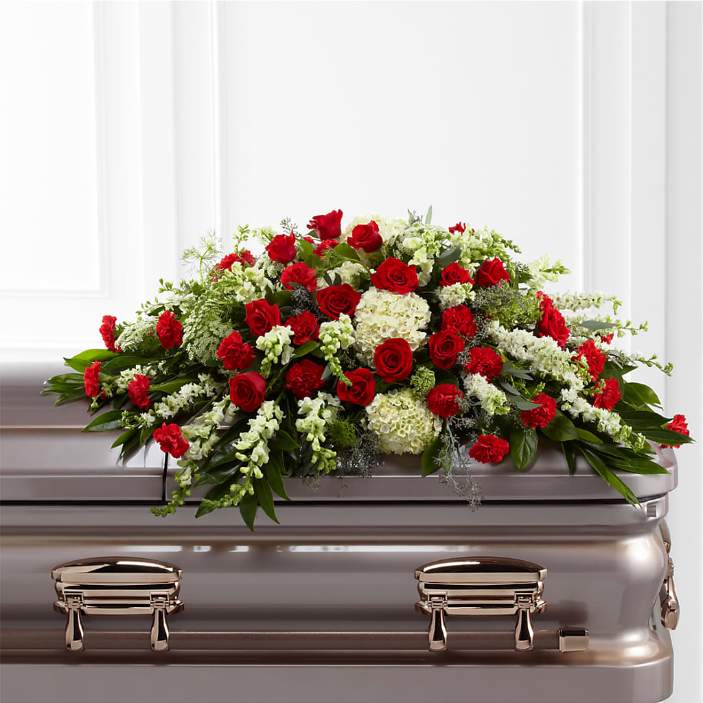 Sincerity Casket Spray – CARLOS BLOOMS & EVENTS, Garnerville NY