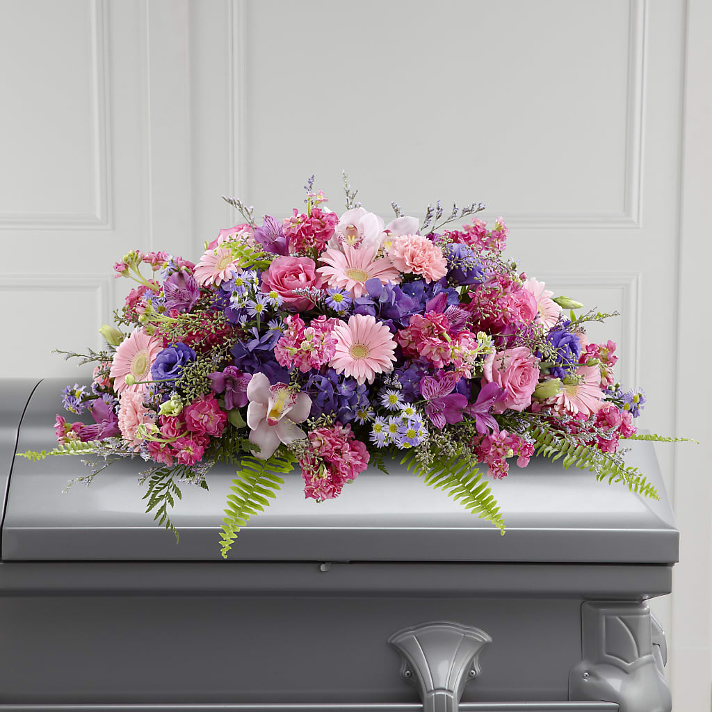 Glorious Garden Casket Spray – CARLOS BLOOMS & EVENTS, Garnerville NY