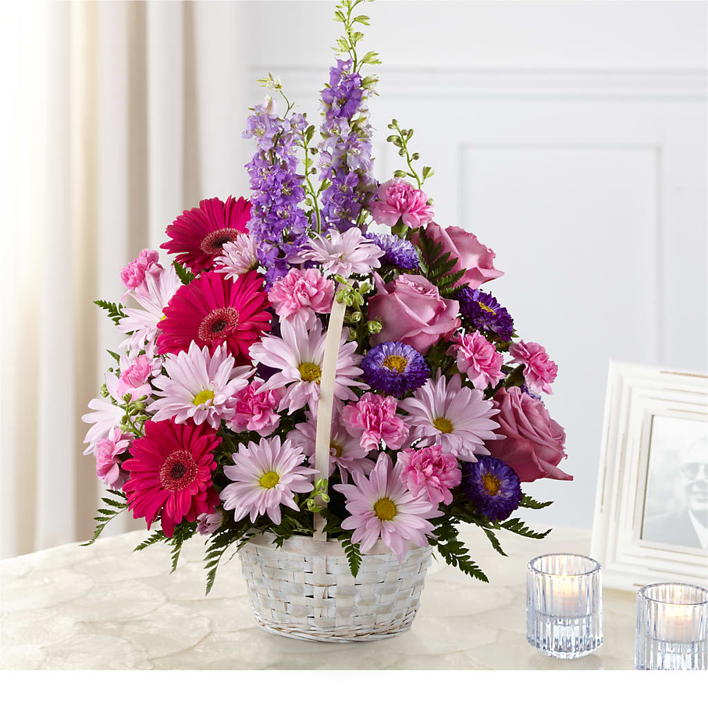 Pastel Peace Basket – CARLOS BLOOMS & EVENTS, Garnerville NY