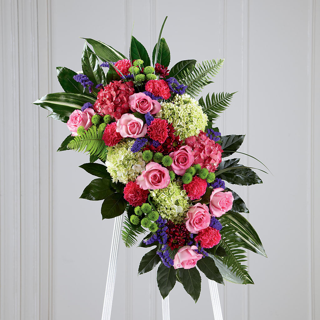Refreshing Mix Standing Spray – CARLOS BLOOMS & EVENTS, Garnerville NY