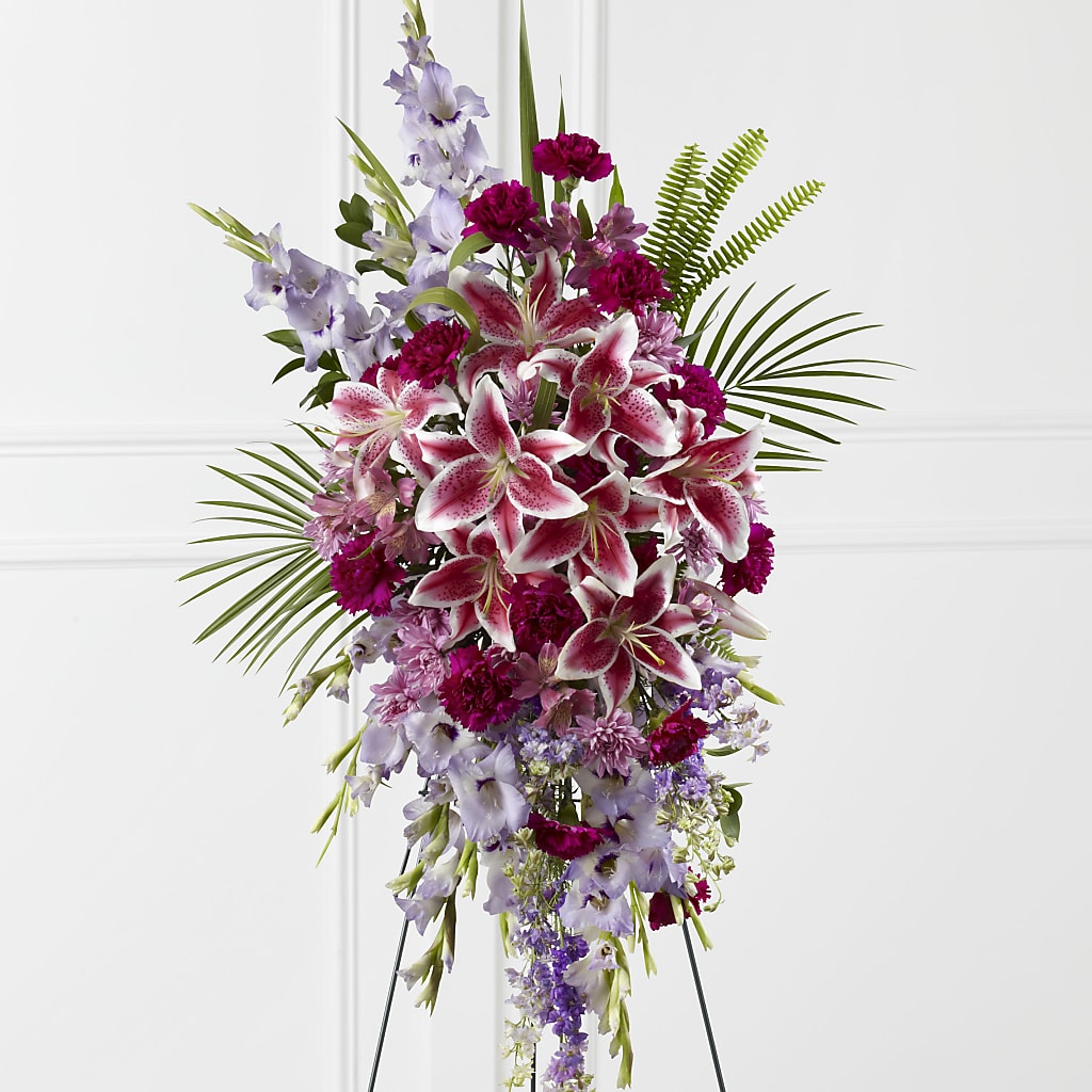 Tender Touch Standing Spray – CARLOS BLOOMS & EVENTS, Garnerville NY