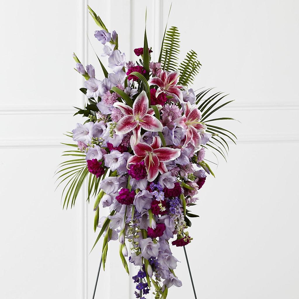 Tender Touch Standing Spray – CARLOS BLOOMS & EVENTS, Garnerville NY