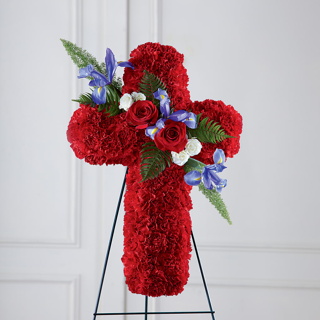 Faithful Hero Floral Cross – CARLOS BLOOMS & EVENTS, Garnerville NY