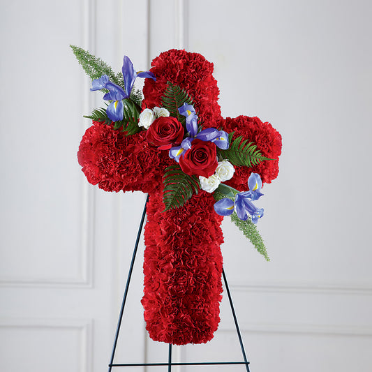 Faithful Hero Floral Cross – CARLOS BLOOMS & EVENTS, Garnerville NY