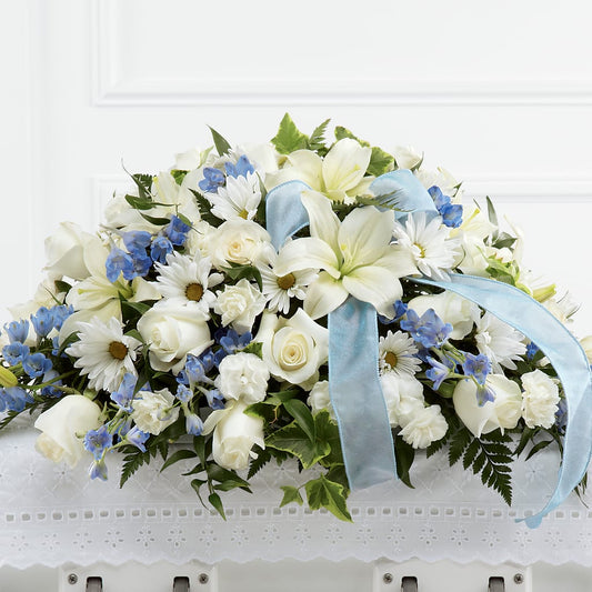 Tender Treasure Casket Spray – CARLOS BLOOMS & EVENTS, Garnerville NY
