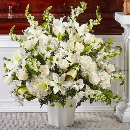 Thoughts of Tranquility Floor Basket – CARLOS BLOOMS & EVENTS, Garnerville NY