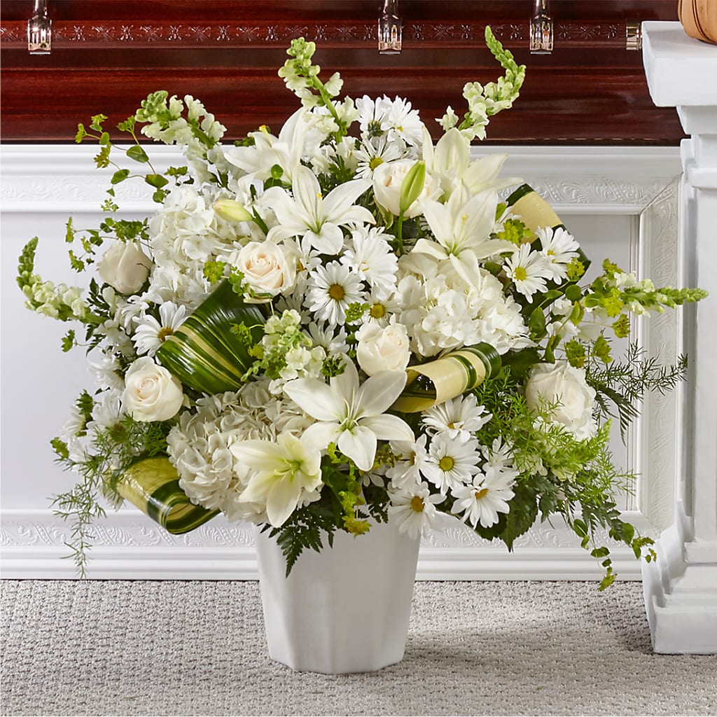 Thoughts of Tranquility Floor Basket – CARLOS BLOOMS & EVENTS, Garnerville NY