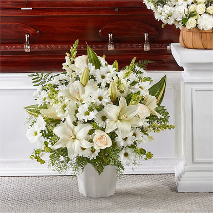 Thoughts of Tranquility Floor Basket – CARLOS BLOOMS & EVENTS, Garnerville NY