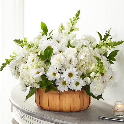 Pure Ivory Basket – CARLOS BLOOMS & EVENTS, Garnerville NY