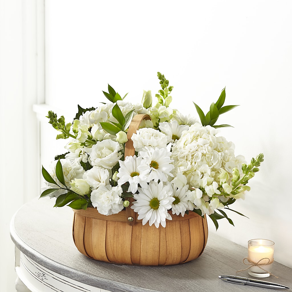 Pure Ivory Basket – CARLOS BLOOMS & EVENTS, Garnerville NY