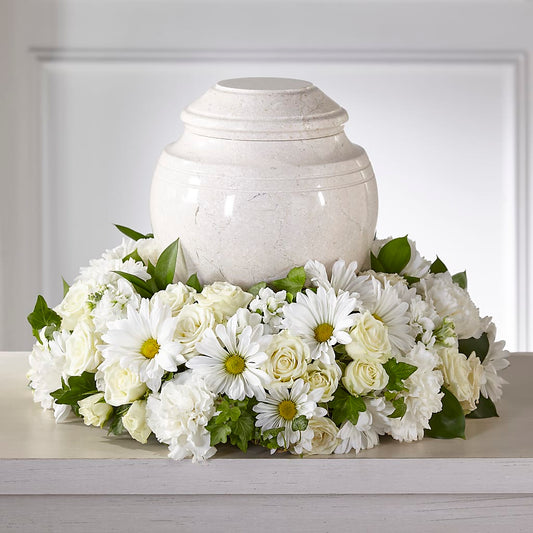 Ivory Gardens Cremation Adornment – CARLOS BLOOMS & EVENTS, Garnerville NY