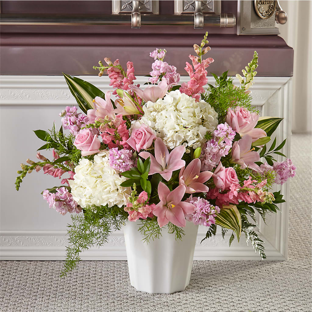 Simply Serene Floor Basket – CARLOS BLOOMS & EVENTS, Garnerville NY