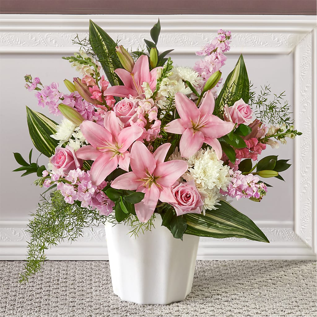 Simply Serene Floor Basket – CARLOS BLOOMS & EVENTS, Garnerville NY