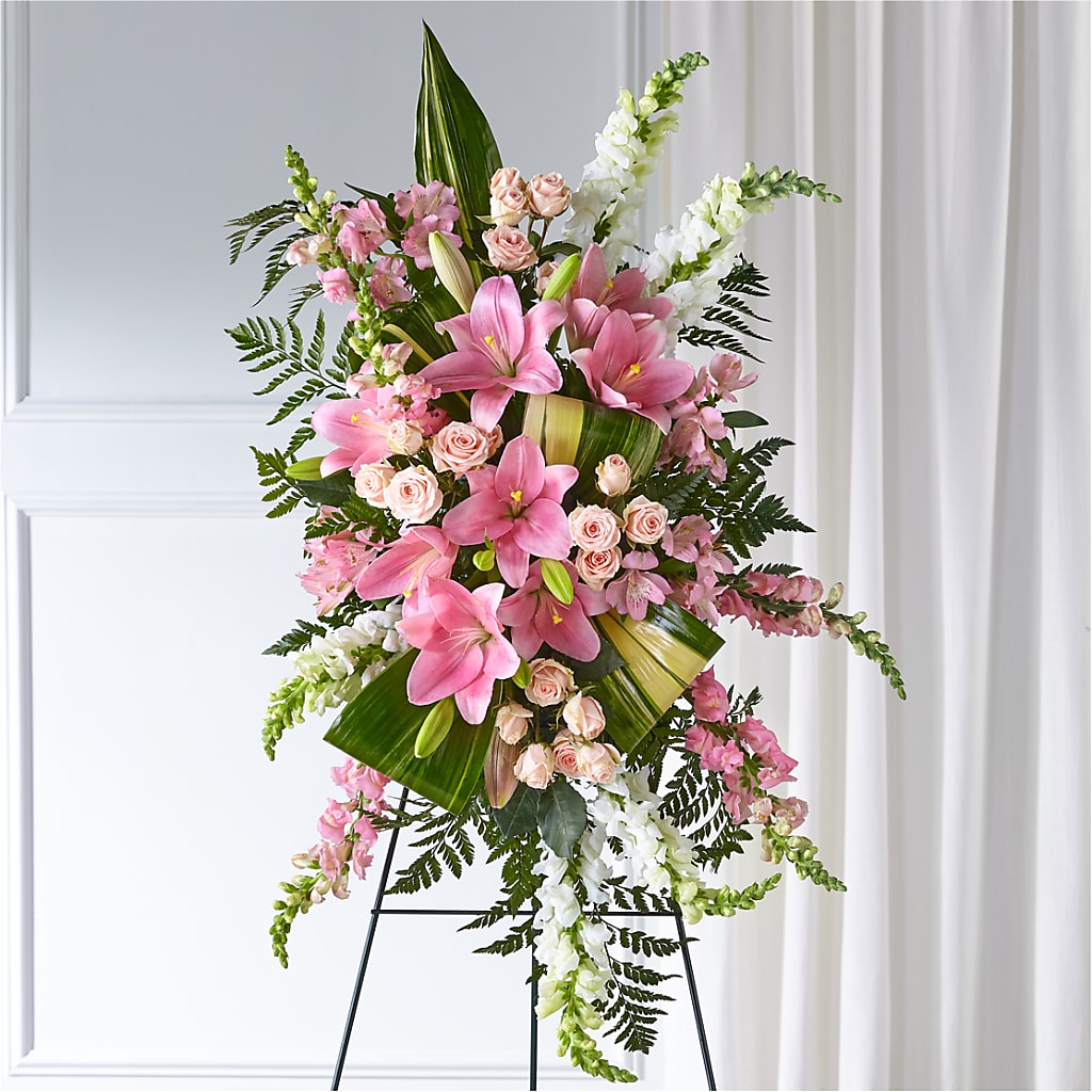 Elegant Embrace Standing Spray – CARLOS BLOOMS & EVENTS, Garnerville NY