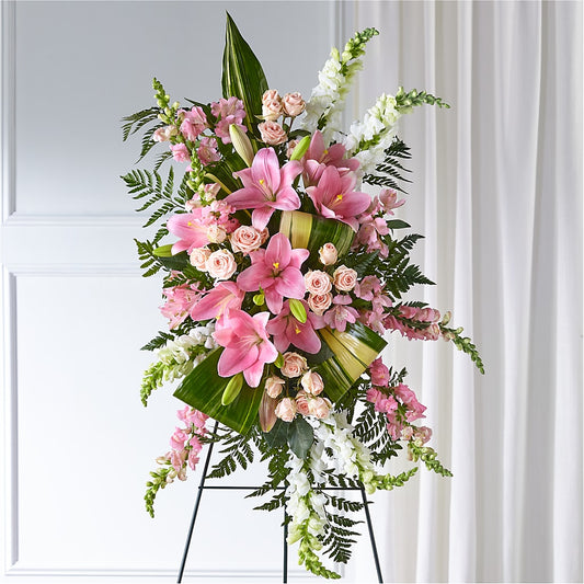 Elegant Embrace Standing Spray – CARLOS BLOOMS & EVENTS, Garnerville NY