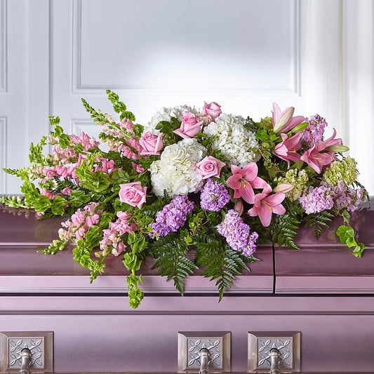 Life's Gratitude Casket Spray – CARLOS BLOOMS & EVENTS, Garnerville NY