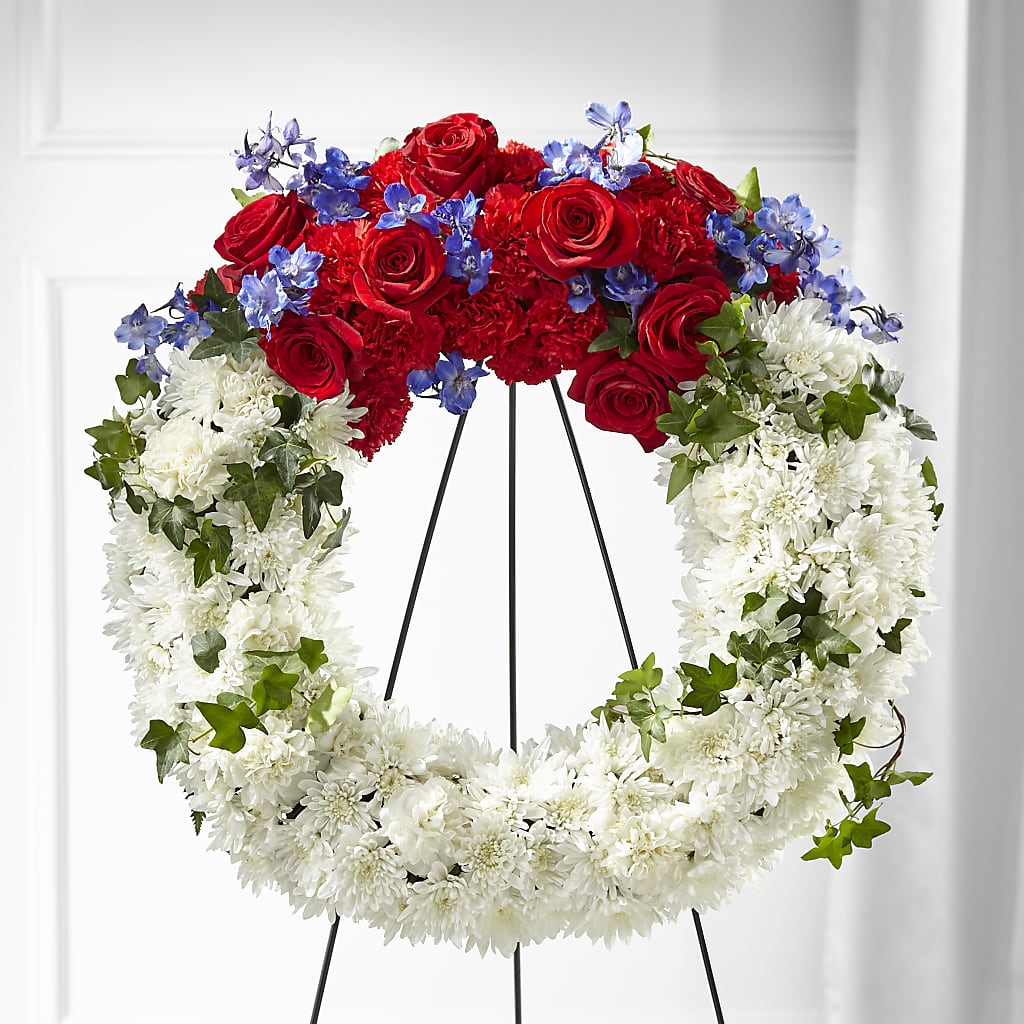 Patriotic Passion Wreath – CARLOS BLOOMS & EVENTS, Garnerville NY