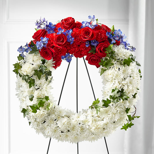 Patriotic Passion Wreath – CARLOS BLOOMS & EVENTS, Garnerville NY