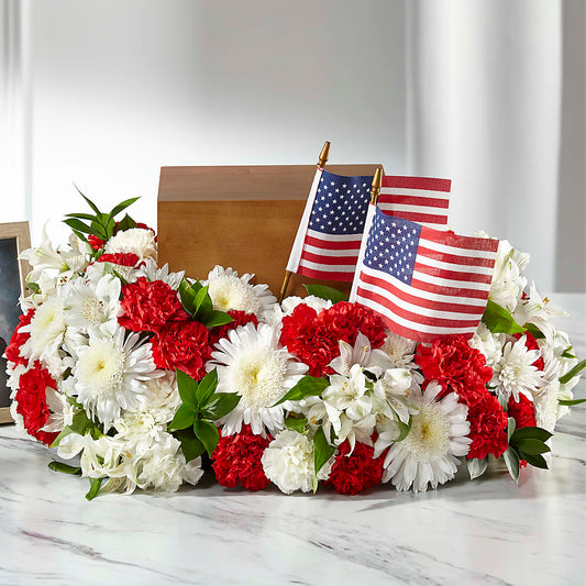 Spirit of Patriotism Cremation Adornment – CARLOS BLOOMS & EVENTS, Garnerville NY