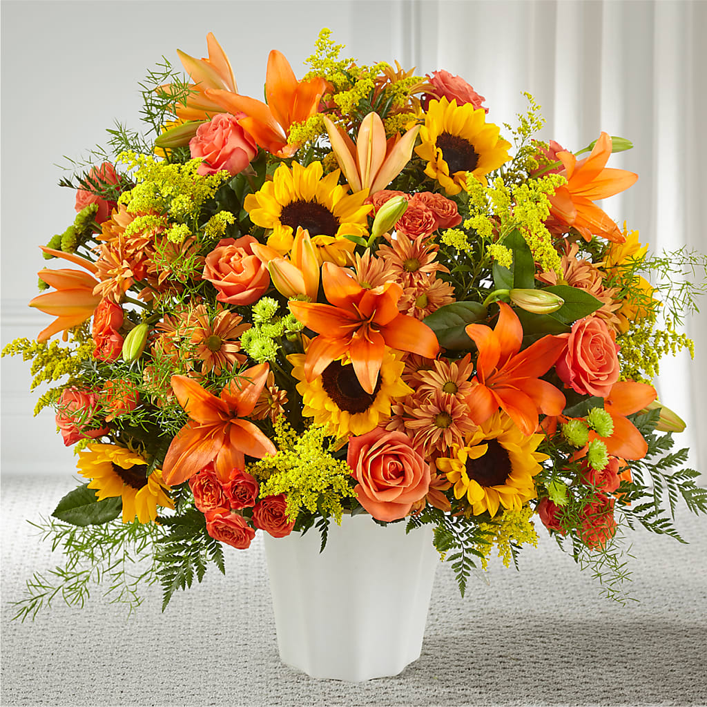 Harvest Thoughts Floor Basket – CARLOS BLOOMS & EVENTS, Garnerville NY