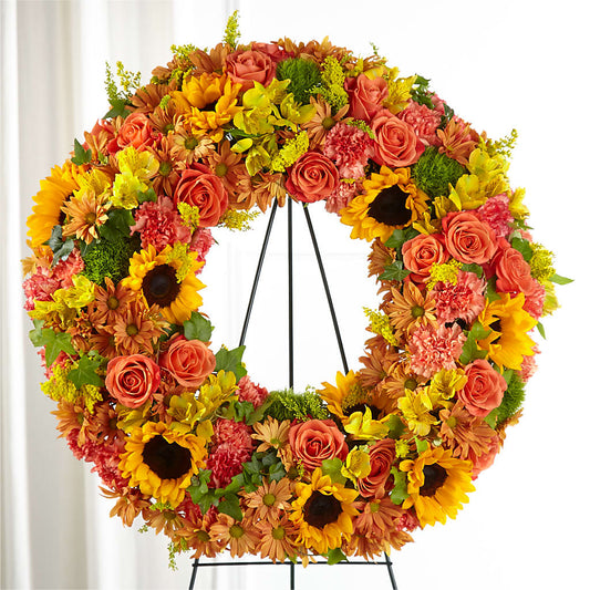 Autumnal Memories Wreath (Standard) – CARLOS BLOOMS & EVENTS, Garnerville NY