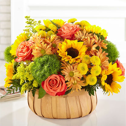 Harvest Sunflower Basket – CARLOS BLOOMS & EVENTS, Garnerville NY