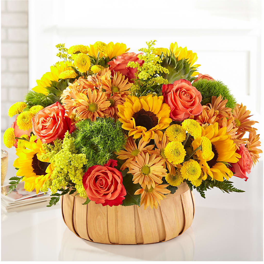 Harvest Sunflower Basket – CARLOS BLOOMS & EVENTS, Garnerville NY