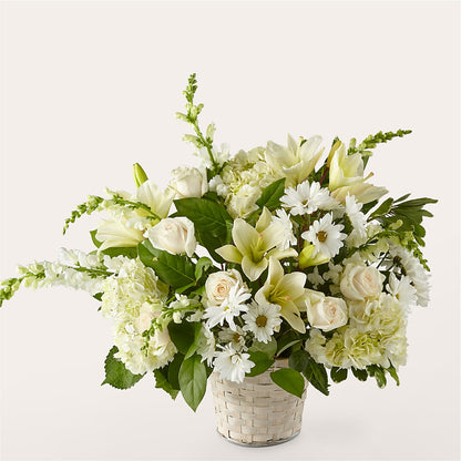 Ivory Elegance Floral Basket – CARLOS BLOOMS & EVENTS, Garnerville NY