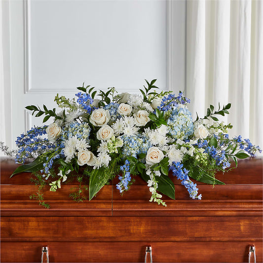 Timeless Essence Casket Spray – CARLOS BLOOMS & EVENTS, Garnerville NY